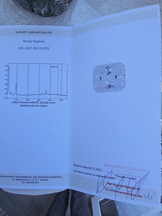 Klejnot kolekcjonerski, naturalny topaz bez skazy, 7,56 CT