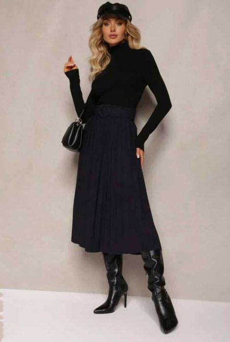 Трикотажная черная гофрированная юбка,  Esprit (Германия).