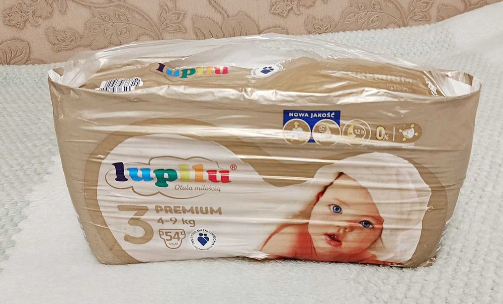 Pieluszki Pampersy Lupilu Premium Rozmiar 3 (4–9 kg) – 54 szt. NOWE całe opakowanie