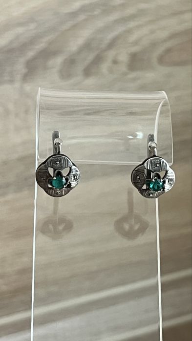 Винтажные серебряные серьги СССР 875