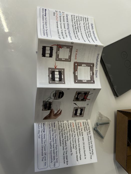 Touch Switch Smart Home włącznik szklany srebrny nowy zestaw