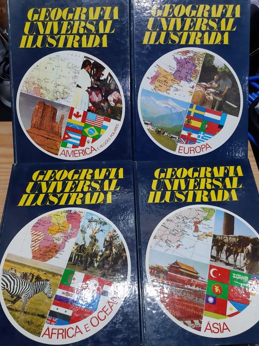 Livros antigos - Geografia Universal Ilustrada (4 Livros)