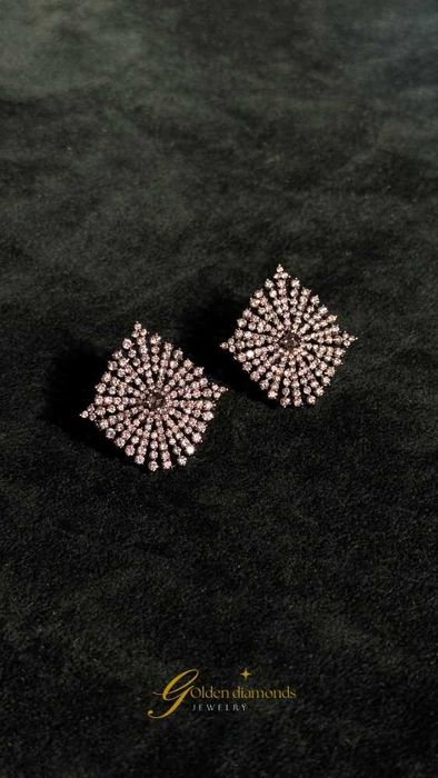 Сережки з чорного золота з діамантами