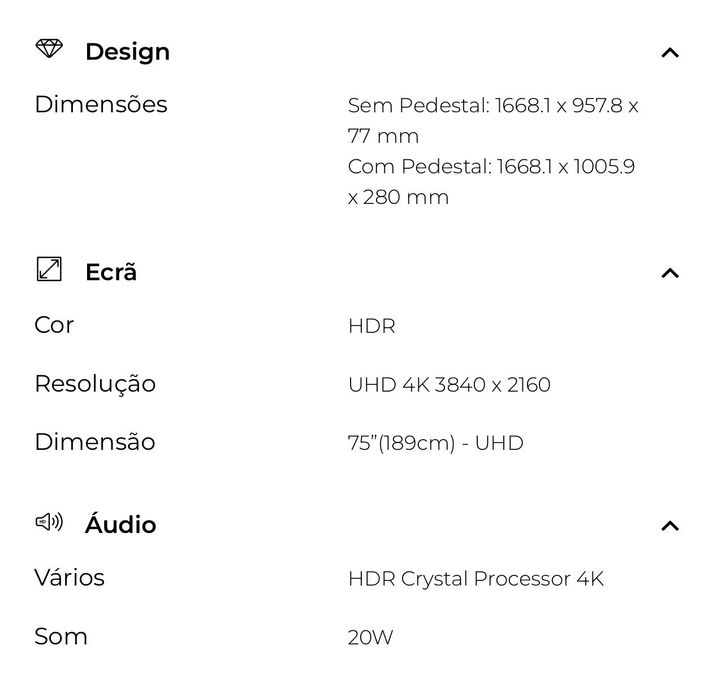 Tv samsung 75 polegadas