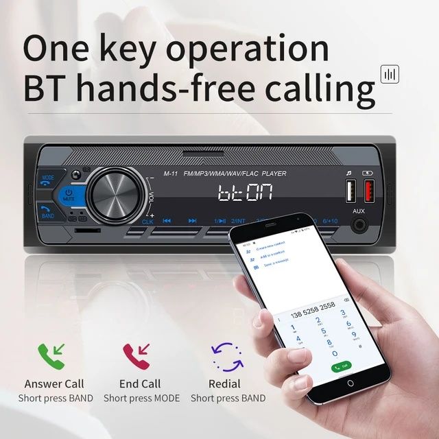 Rádio universal 1din com bluetooth USB AUX FM NOVO