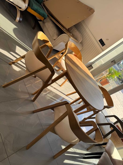 ZESTAW Stół FI 100 + 4x Krzesło drewniane