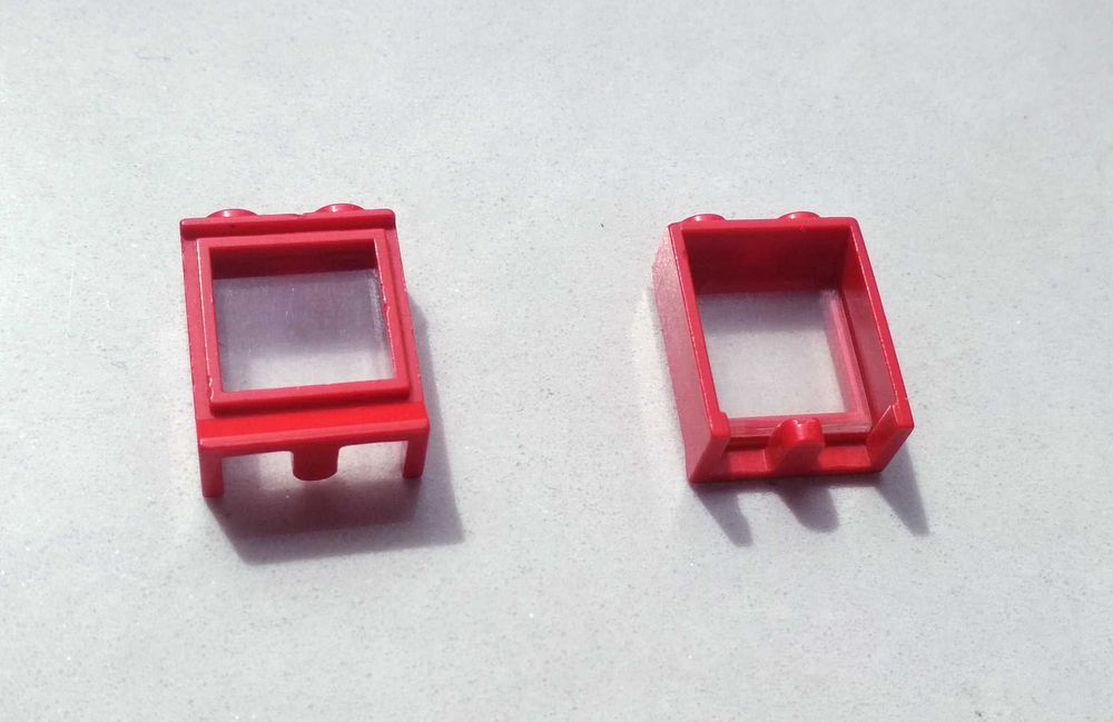 LEGO okno z szybą 1x2x2 czerwone 7026