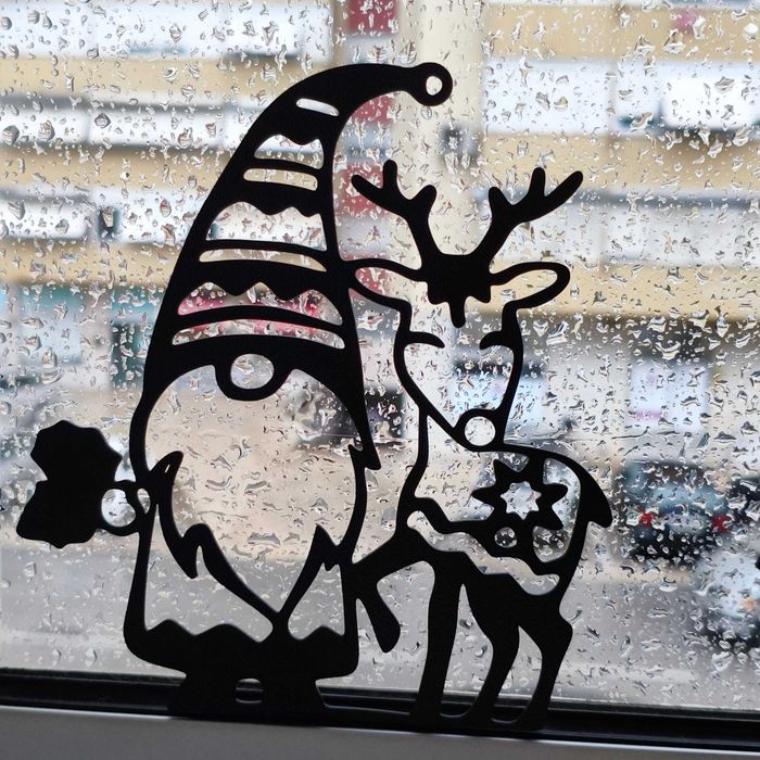 Gnomos de Natal para Janelas Decoração Festiva