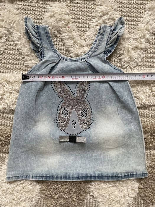 Cincir sukienka jeansowa 9-12m (rozmiar 74-80) nowa z metką