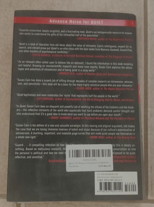 Quiet: The Power of Introverts In A World That Can't Stop Talking
Susa