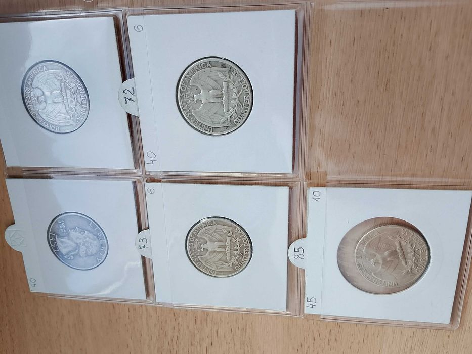 Moneta quarter dolar. Srebro 900 (Cena za 5 szt.)