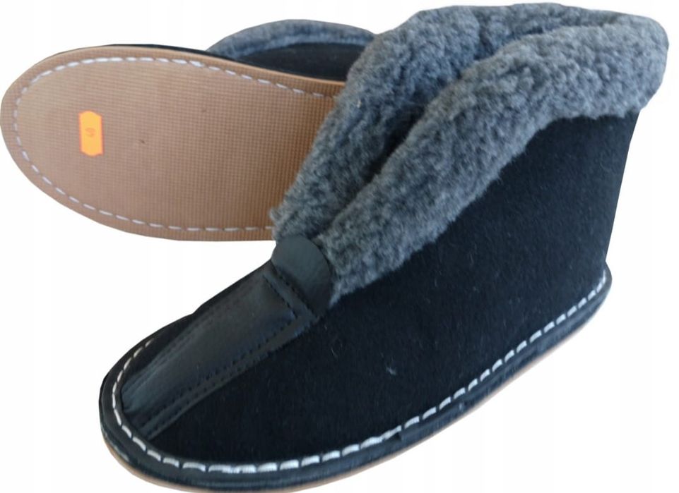 Bambosze męskie filcowe łapcie 46 rozmiar kapcie wysokie ciepłe