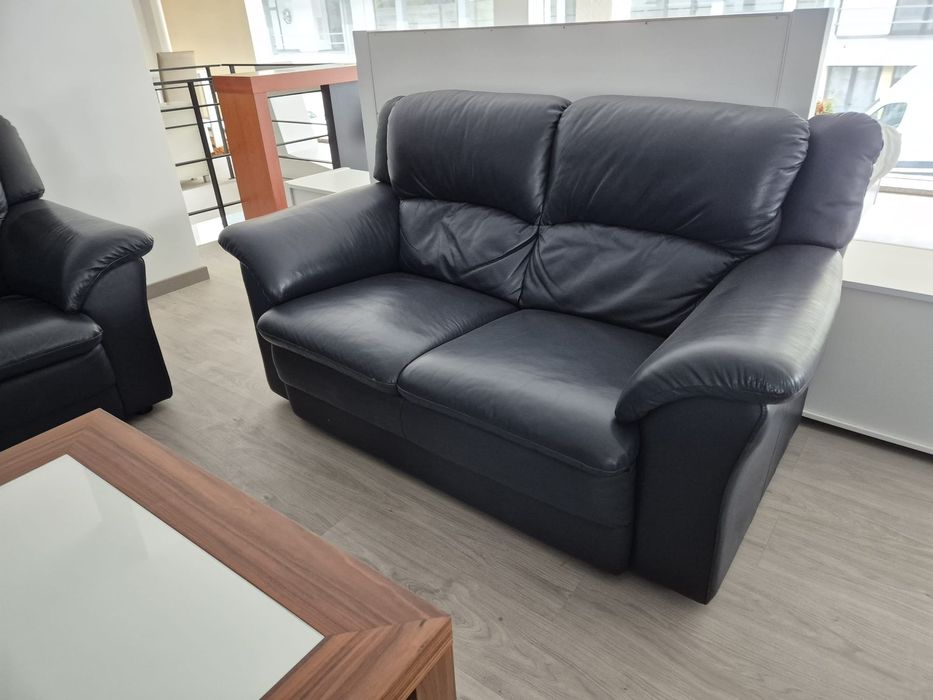 Sofas pele natural azul