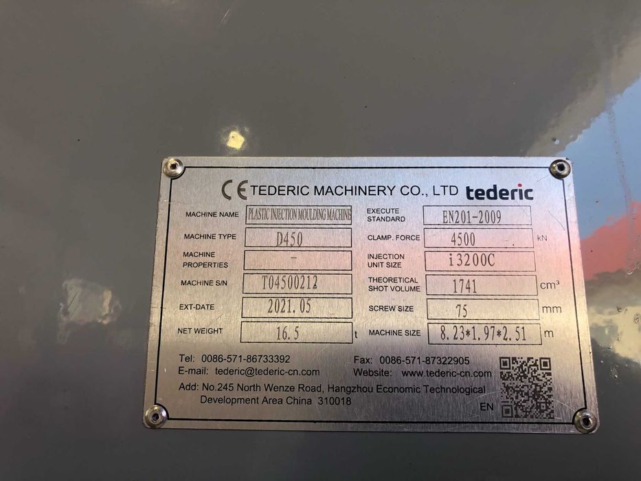 Wtryskarka TEDERIC D450 i3200