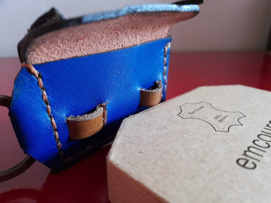 Porta Chaves em Couro Genuíno com personalização a laser (2 INICIAIS)