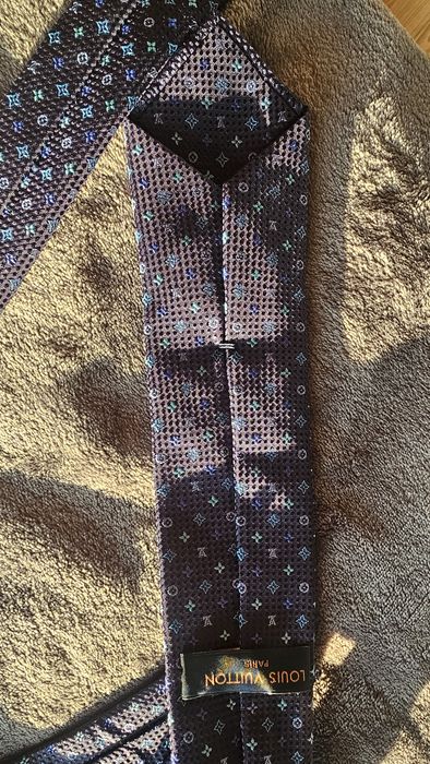 Oryginalny krawat Louis Vuitton 100% jedwab Made in Italy LV