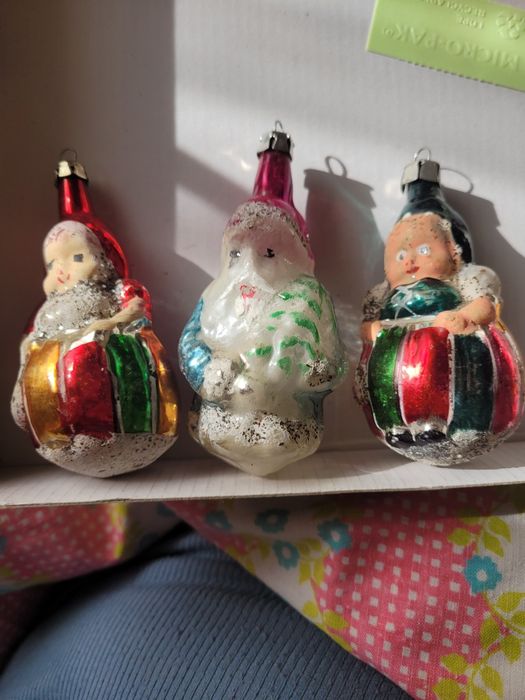 Zestaw szklanych bombek prl