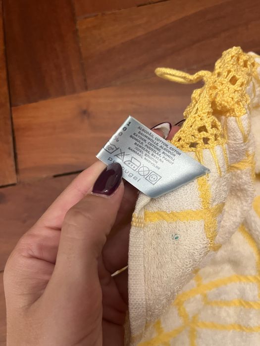 Pano de cozinha com crochet