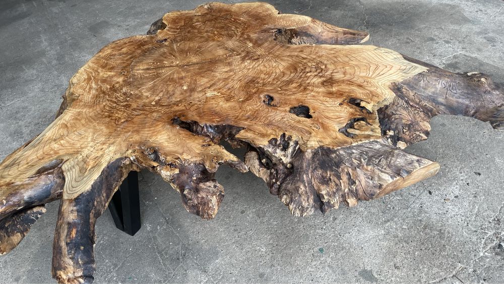 Ława jesionowa, stolik kawowy185x185 cm, monolit, unikat