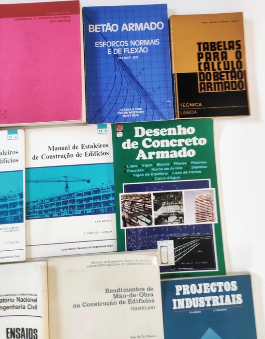 Lote 13 Livros Engenharia Civil / Construção Civil / Betão Armado LNEC ISEL IST