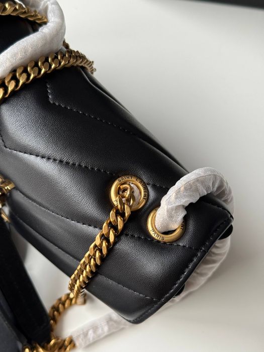 Сумка YSL Yves Saint Laurent LouLou Small Lux 1:1 шкіра | чорна