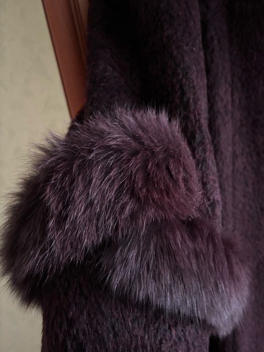 Шуба Lardi, натуральний ворс, темний колір, 128 см