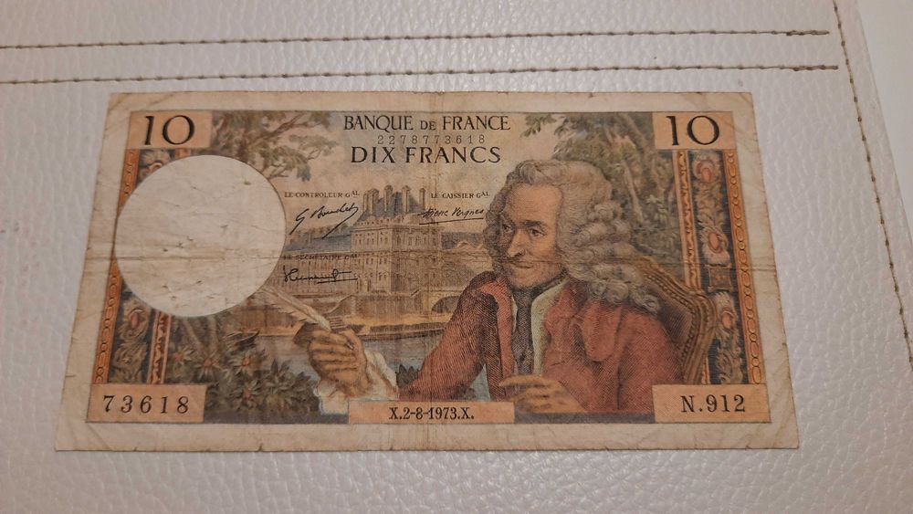 Banknot Francja 10 franków 1973 rok