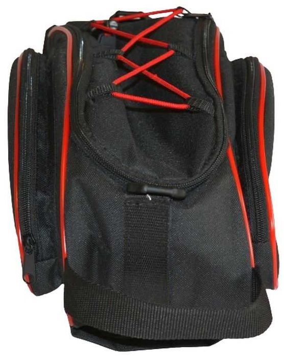 Convey Torba sakwa rowerowa na bagażnik wodoodporna czarno czerwona