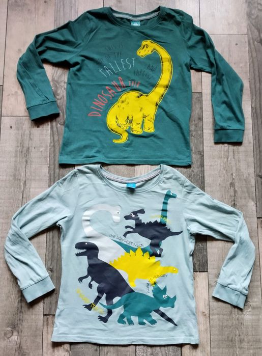2_pak komplet- 2cz.lekkie piżamki cotton dziecięce w cooll Dinozaury 6-8 lat