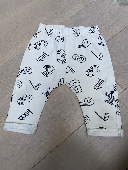 Nowe spodnie zara joggery 74 6 msc legginsy literki cyferki cudo