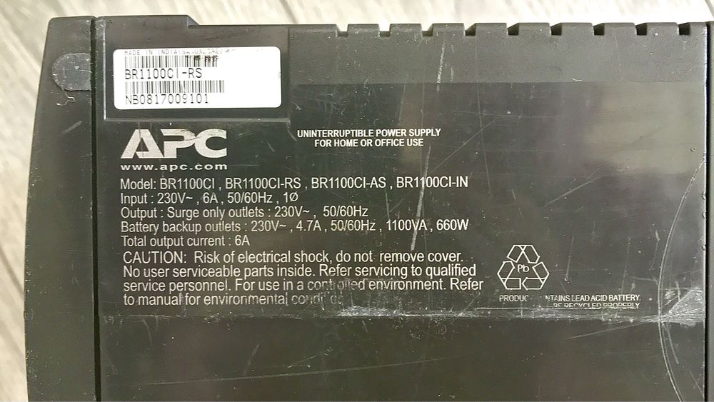 ДБЖ безперебійник APC Back-UPS RS 1100 з 2 батареями CSB