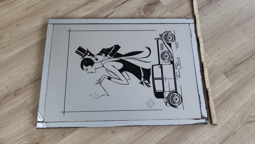 Quadro Espelho Art Deco Antigo