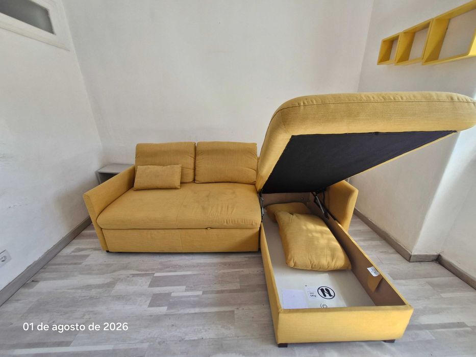 Chaise longue reversível GEORGY 220cmx82cmx135cm cor amarelo