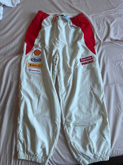 Supreme spodnie Ducati cream white track pants xl nowe