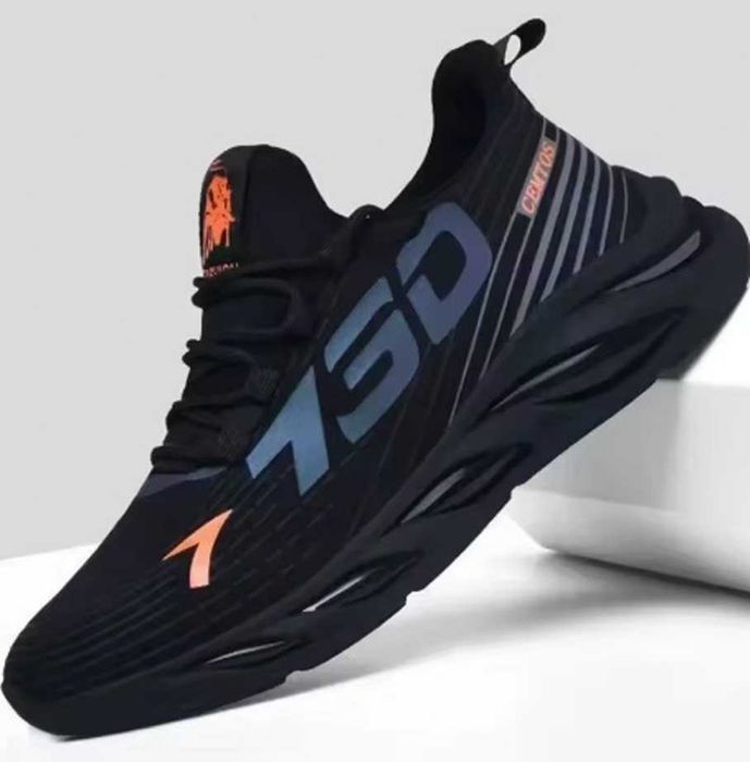 Кроссовки Мужские размер 43 Black Orange стелька 26,5 см