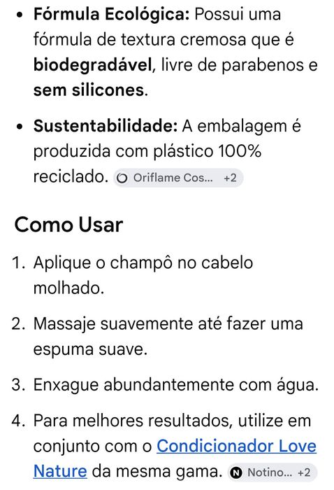 Champô com Trigo e Coco 250ml Oriflame