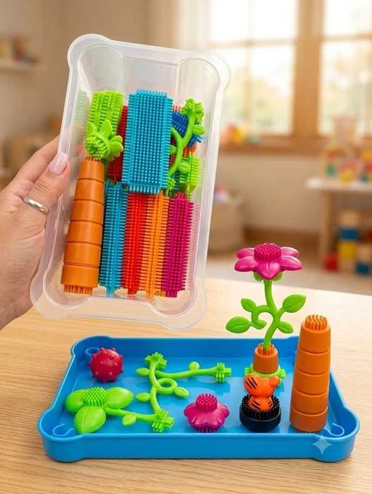 Blocos de Construção com Cerdas (Bristle Blocks) - Tema Jardim / Floresta