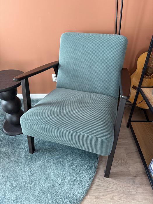 Fotel Ikea Ekenaset (szaroturkusowy sztruks)