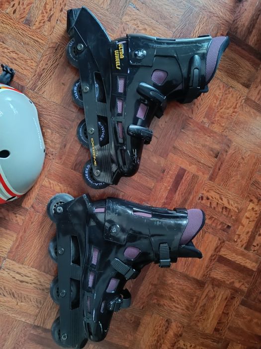 Patins adulto e capacete