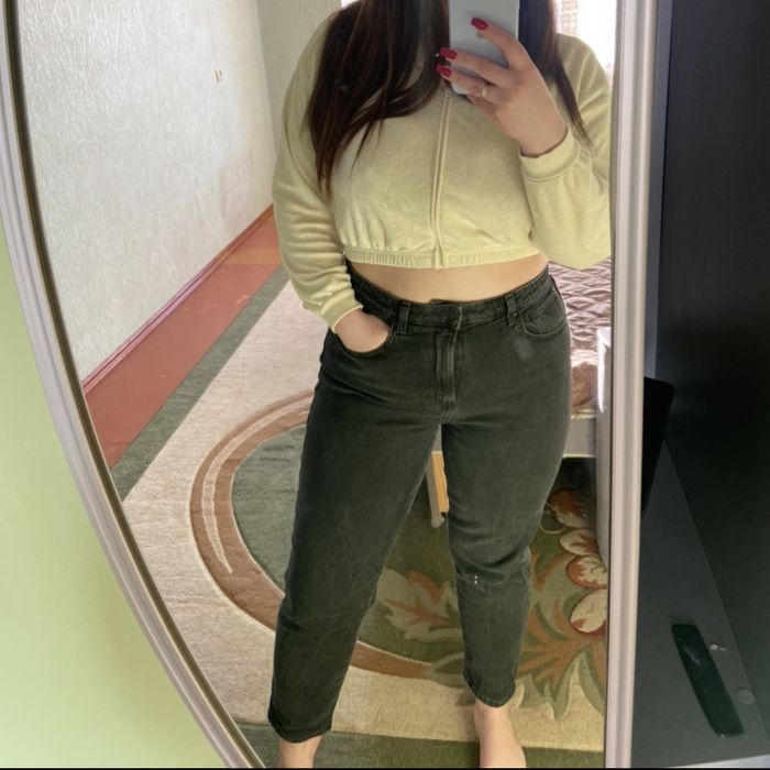 Джинси прямі висока посадка край хл -ххл