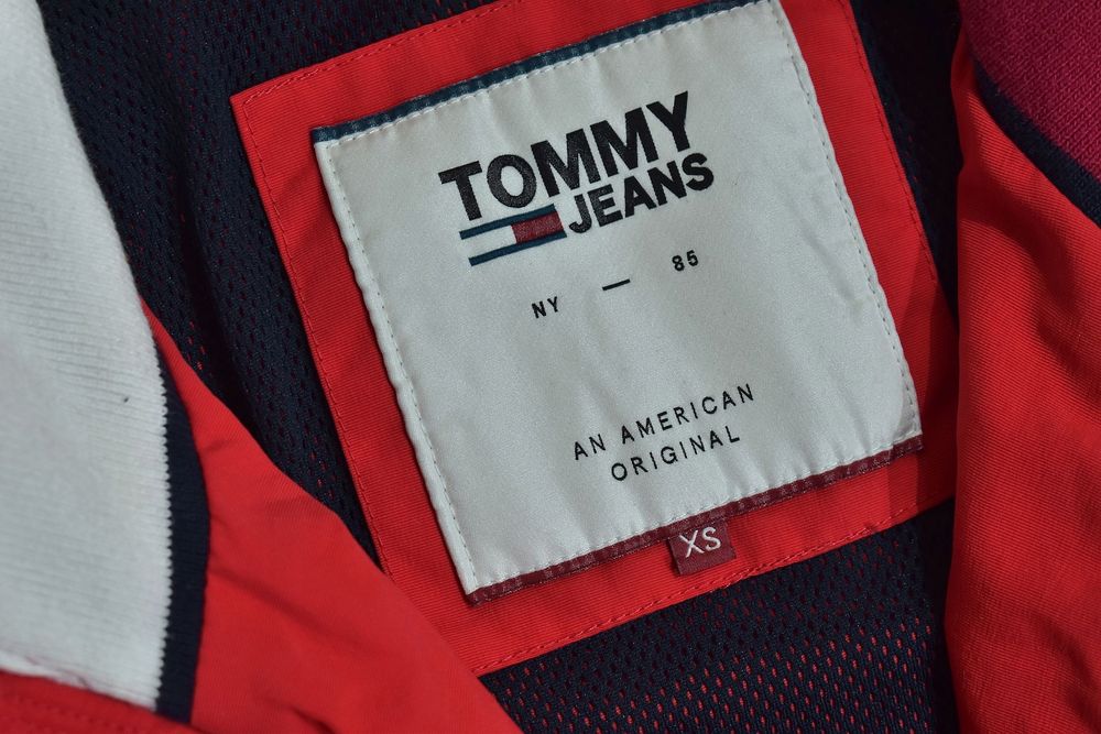 Tommy Hilfiger Czerwona Kurtka Męska Wiatrówka Bomber Xs