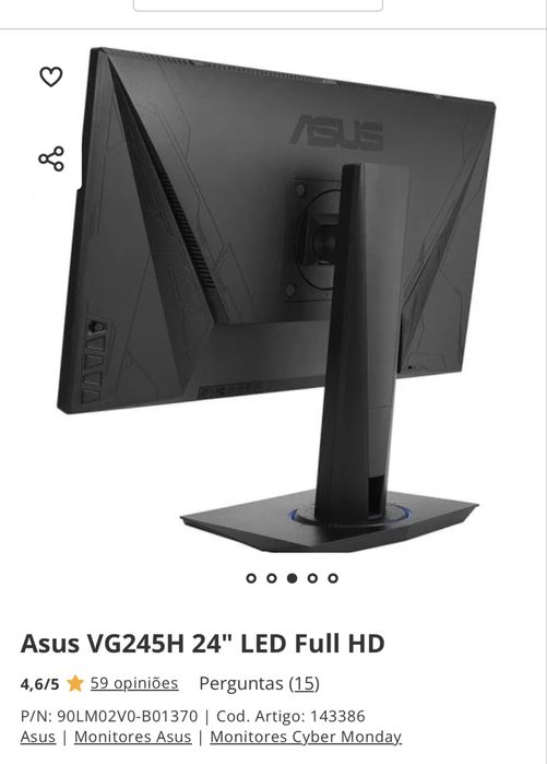 Monitor gaming asus 245h
