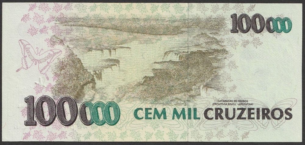 Brazylia 100 tysięcy cruzeiros 1993 - stan bankowy UNC