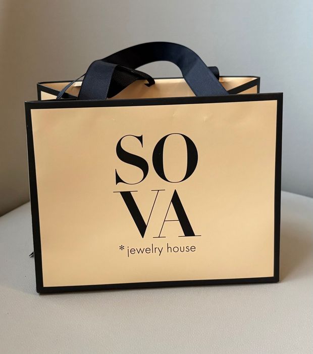 Моносережка з білого золота SOVA  з діамантами The Diamond