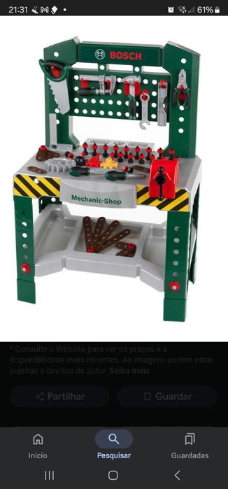 Bancada de trabalho com ferramentas Bosch (criança)