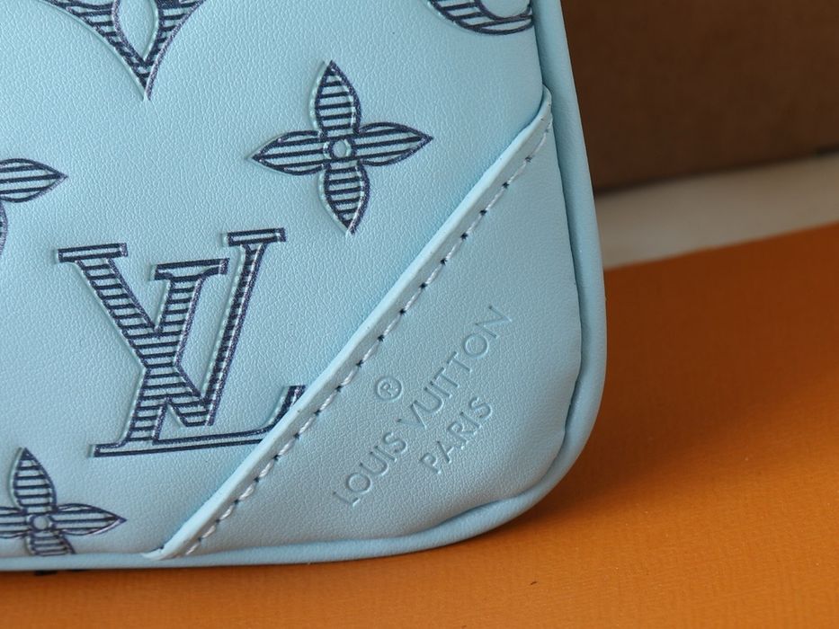 Louis Vuitton trio messenger 3v1 сумка голубая мужская кожаная