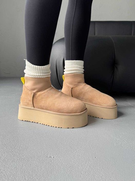 Уггі UGG Dipper Mini Sand premium натуральні замша і хутро