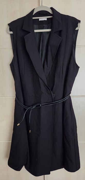 Sukienka długa kamizelka H&M czarna rozmiar 46