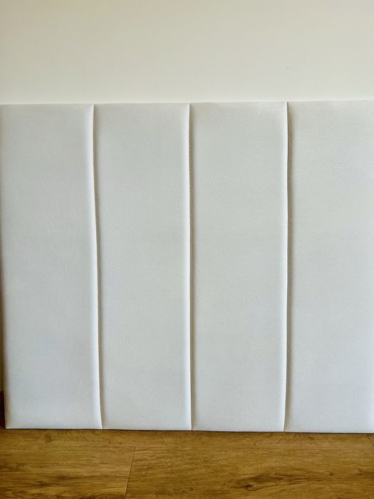 Miękkie tapicerowane białe panele 202,4cm x 86,3cm x 3,5 cm