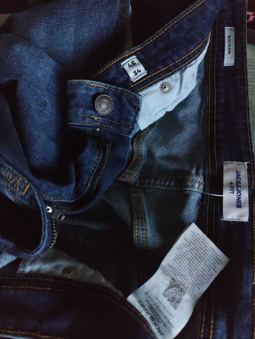 Джинсы Jack&jones Glenn fit + jeans Дания W46 stretch mid blue.